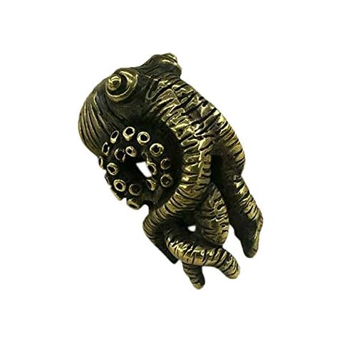 SaiDian 1 Pcs Retro Cthulhu Octopus Brass Charms Pendant EDC Accessories for Pendant Buckle Keychain Pendant Knife Lanyard Zipper Pull Decor Cover
