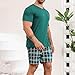 Sinzelimin Men Pajamas Set Home Casual Outfits Fashion Solid Color Short Sleeves T-Shirts Tops and Floral Shorts 2 Piece Suit Green XX-Large