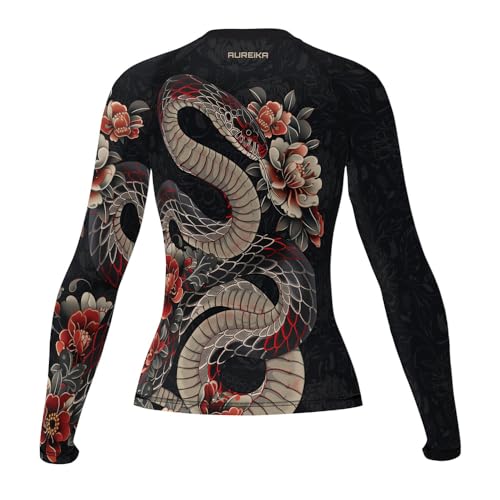 Women’s Long Sleeve Snake Rash Guard – Compression Base Layer for MMA, Jiu Jitsu, and No-Gi Training3