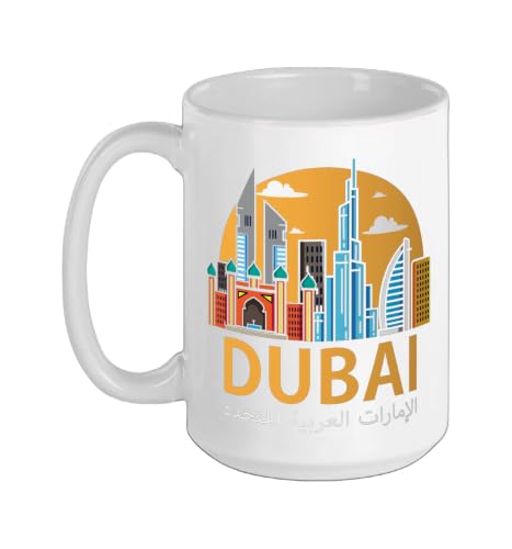 Dubai Emirate Dubai United Arab Emirates (UAE) Ceramic Mug, White, 15oz