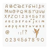 Cartoon Alphabet Font Stencil 11x8.5 Inch – Reusable Uppercase & Lowercase Letter Template with Fairy Design for Painting, Journaling, Scrapbooking and DIY Crafts