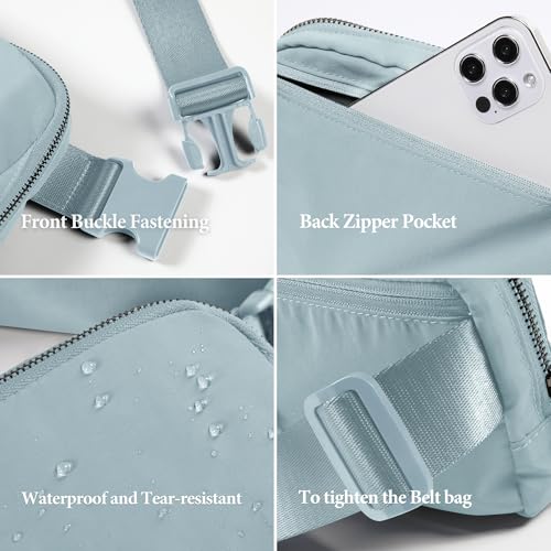 Image of ODODOS Unisex Mini Belt Bag with Adjustable Strap Small Fanny Pack for Workout Running Traveling Hiking, Stone Blue