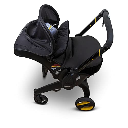 Image of Car Seat Winter Bunting Footmuff for Doona Carseat Trendy Stroller Blanket Cover Baby Infant Warm Weather Protector for Newborn Boy Girl Canopy, Black