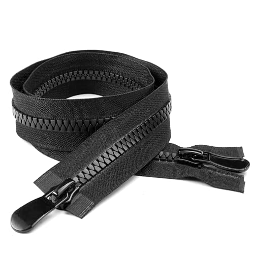 Cremalleras de Doble Apertura De Plástico de 70cm, Cremallera Negra 70 cm, Cremallera Inyectada Separable 8#, Resina Doble Apertura Cremalleras, Para Abrigo, Plumón, Parka