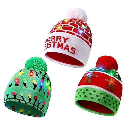 Gorro de Navidad con luces para lucir en cenas familiares de Año Nuevo