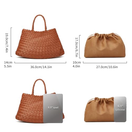 Bolso tejido tote para mujer con cartera, hombro hobo miniatura 6
