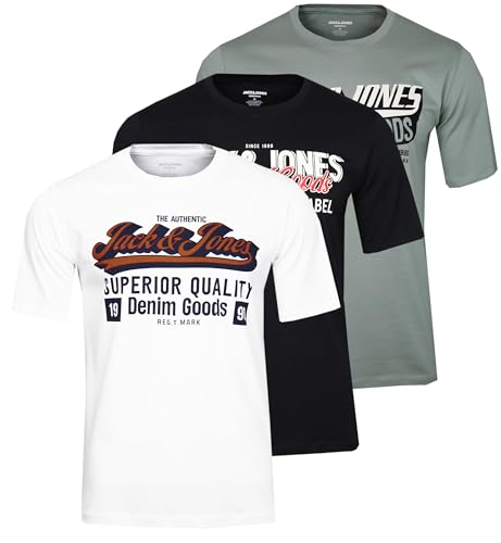 JACK & JONES Logot Tee AW 25 O-Neck 3er Set, XXL