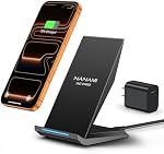 15W Max Fast Wireless Charging Stand, NANAMI Phone Charger for iPhone 17/16/15/14/13/12/11 Pro/Max/XR/XS/8 Plus, Samsung Galaxy S26/S25/S24/S23/S22/S21/Ultra/Note 20, Google Pixel 9/8/7 Pro/6