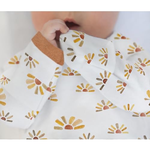 Image of SwaddleDesigns Softest Cotton Baby Pajama Gown with Foldover Mitten Cuffs for Infant Boy and Girl, Newborn, 0-3 Months