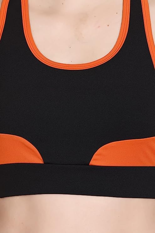 Image of Women's Non Padded Stylish Sports Bra, Full Coverage, Anti Bacterial, Wireless Comfortable Gym, Yoga Sport Bra