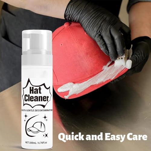 Mousse nettoyante pour chapeau, détachant de sueur, solution d'entretien des tissus, spray de nettoyage portable de 200 ml pour casque en polyester et coton, odeur de saleté, tissu de salle de bain – vue 9