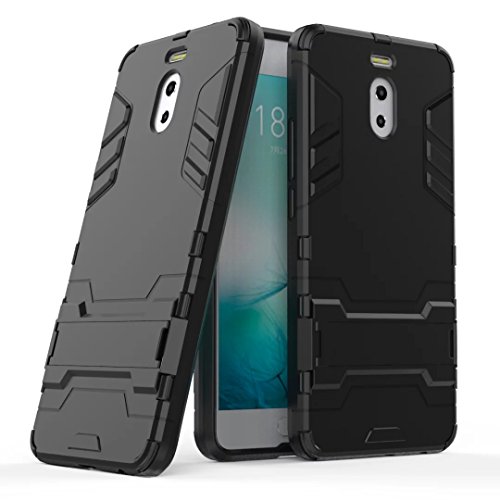 GOGME Funda para Meizu M6 Note, Soporte Plegable Case, Negro