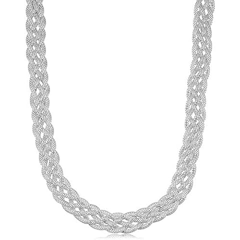 Sterling Silver Braided Box Link Necklace (18 inch) Cover