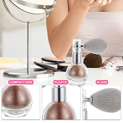 Minkissy 2 peças iluminador em pó spray feminino maquiagem glitter cabelo corporal iluminador pulver