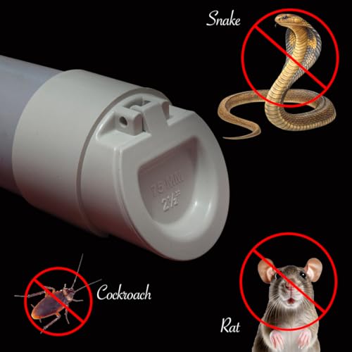 Image of PVC Pipe Fittings | Non-Return Valve (NRV) | Anti-Rat Drain Flap Gate Valve | Backflow Preventer for Water Tanks, Bathroom Drainage (2.5-Inch-(75mm))