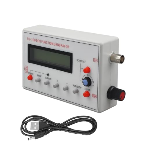 Image of FG-100 1HZ-500KHZ DDS Functional Generator, Function Low Frequency Power Supply DC3.5-10V Counter Source Meter Module Forward Sawtooth Waves Signal Triangle Sinusoidal Calibration Coefficient