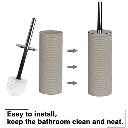 CERBIOR Bathroom Accessories Set 6 Piece Bath Ensemble Includes Soap Dispenser, Toothbrush Holder, Toothbrush Cup, Soap Dish for Decorative Countertop and Housewarming Gift (Beige) - Thumbnail 6