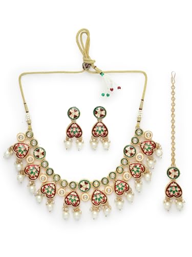 Sukkhi Stylish Gold Plated Pearls With Multicolor Meenakari Work ...