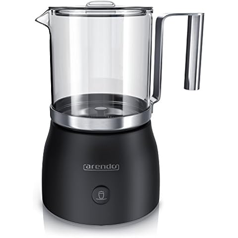 Arendo - Milchaufschäumer elektrisch inkl. abnehmbaren Glasaufsatz - Glas Milk Frother Cover