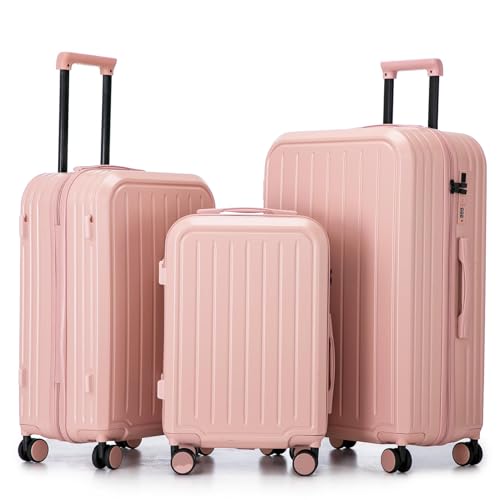 Merax 3 pcs/set in ABS Spinner Wheel Luggage Set, Carry on Suitcase
