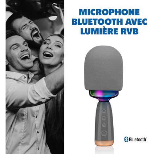 Micro sans fil karaoké RGB avec batterie longue durée USB-C