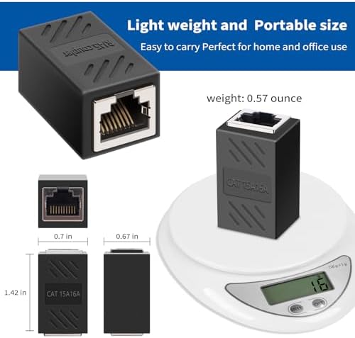 RJ45 커플러, 이더넷 네트워크 케이블 인라인 커플러 Cat7/Cat6/Cat5e/Cat5, 이더넷 네트워크 케이블 익스텐더 암-암 (4개) — 사진 4