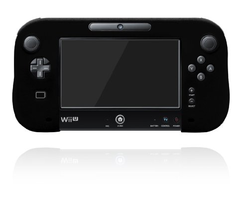 Protection en silicone pour Wii U Gamepad antidérapante - Coque souple noire anti-rayures tactile