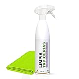 Modo de Empleo: Pulverizar el limpia tapicerias aplicando la espuma sobre la superficie a tratar. Frotar con la bayeta de microfibras de forma suave sobre las zonas con manchas o con más suciedad. Dejar actuar la espuma y posteriormente retirar los residuos con un aspirador o bayeta, dejando secar la tapiceria antes de usarla.