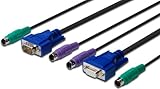 2xPS/2 (M), HD-15 (F), 2xPS/2 (M), 1.8 m