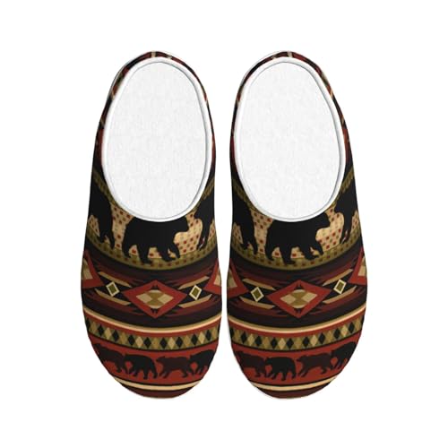 Chaussons d'hiver antidérapants en peluche EdWal ours noir pointure 39