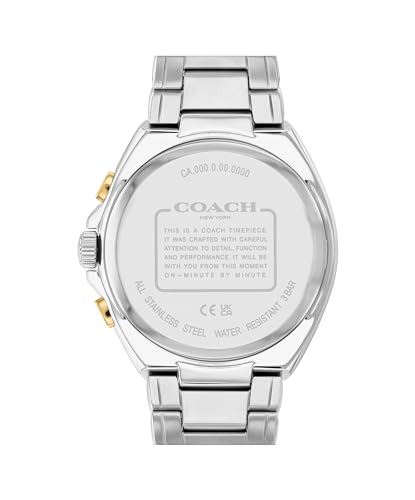 Image of Coach Jackson Men's Chronograph Watch - Date Window and Subdials for Hours, Minutes, Seconds - Water Resistant 3 ATM /30 Meters - Gift for Him - Premium Fashion Timepiece for Everyday Wear - 45mm