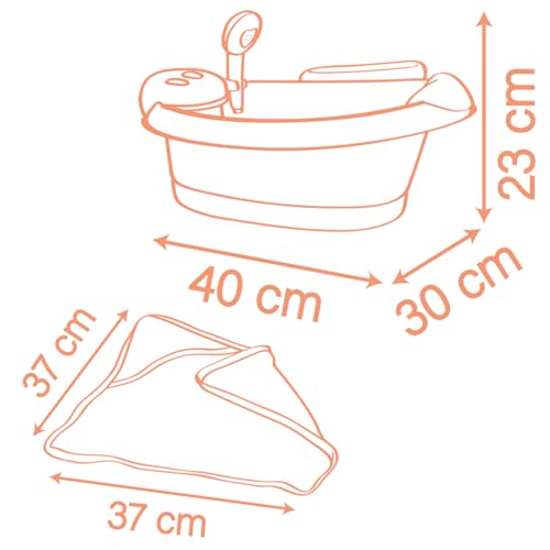 Baignoire Balnéo Smoby 7600220386 – Pour Poupons Jusqu'à 42 cm, Jets d'Eau et LED - vue 5