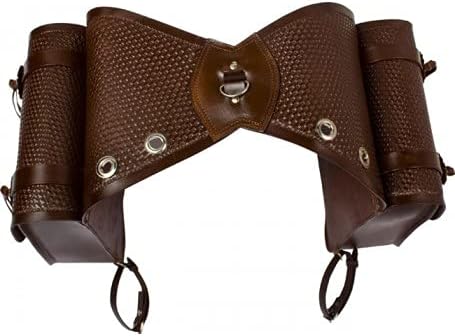 Horse Saddle Bag Cowhide Genuine Leather Western Equestrian Trail Tooling Carving Horse Saddle Bag Tooled Carved Pack Equipment Horse Saddle Bags Size: 10” L x 10” W x 3 ½” D inches, CRVD147
