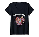 Damen Ehrenamtler Sozial Verein Feuerwehr Tafel Spruch Ehrenamt T-Shirt mit V-Ausschnitt