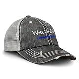 Baseball Cap West Virginia Mountain State Cotton Trucker Hats for Men & Women Black Gray