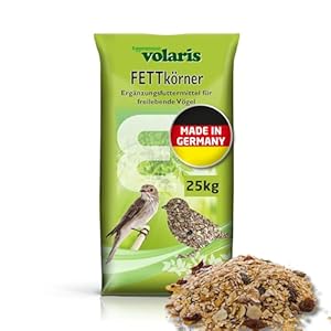 25 kg Fettkörner | Vogelfutter Wildvögel ganzjährig | Wildvogelfutter für das ganze Jahr | Fettreiches Streufutter für alle Vogelarten