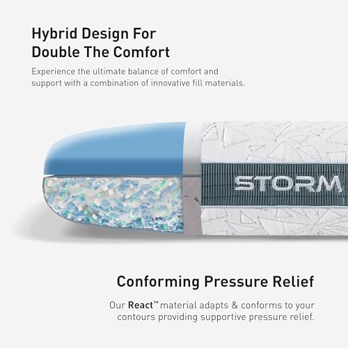 Bedgear Storm Performance Pillow, 3.0 Cooling Pillow for Side Sleepers, Medium Firm Support, Ver-Tex Cooling Cover, Air-X Mesh, Washable by Bedgear - Used condition - Image 4