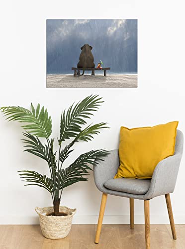 Eobtain Elephant Canvas Wall Art Frog Bathroom Decor Nature Seascape Sea Ocean Blue Sky Funny Animals Water Lily Leaf Umbrella Beach Chair Pictures For Wall Artwork Paintings For Living Room 16X12Inch #TOP3