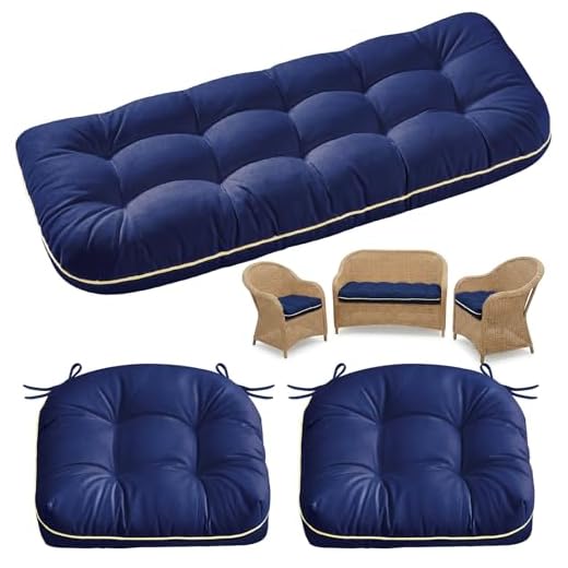 3-Piece Wicker Chair Cushion Set for Outdoors
