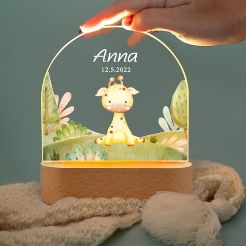 DJLLA Luz nocturna personalizada Regalos de bebé para niño niña bebé recién nacido niños cumpleaños bautizo regalos de fiesta prenatal lámpara de noche para niños para dormitorio