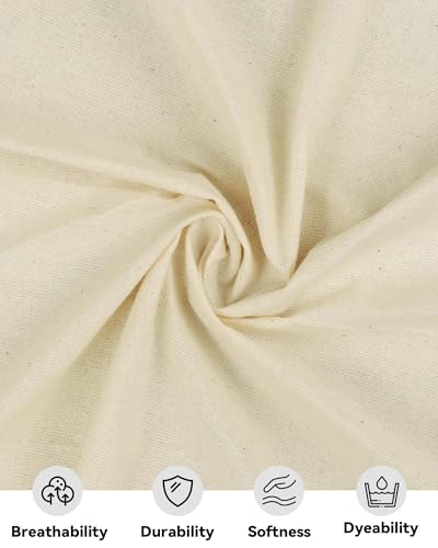 hotgoden light weight 100 cotton muslin fabric 63 inch x 2510 yards unbleached muslin linen fabric material for sewing material apparel cloth