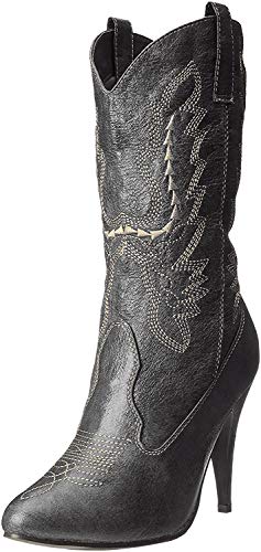 Ellie Shoes Women's 418-COWGIRL 4" Heel Ankle High Black Boot 7 B(M) US