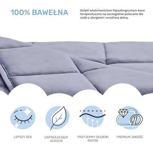Dailydream Terapia kołdra obciążeniowa z bawełny (szara, 135 x 200 cm, 6 kg)