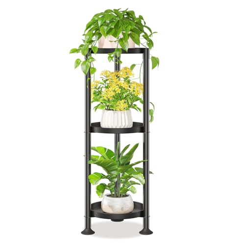 LASZOLA 3 Tier Black Corner Plant Stand Indoor for Large