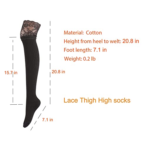 LUXFISOIE Thigh High Socks for Women Thick Stocking Over Knee Cotton Leg Warmers2
