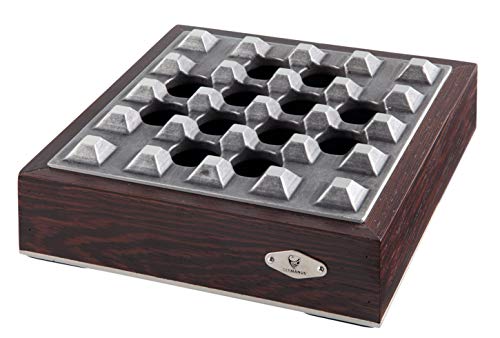 GERMANUS Zigarrenascher massiv aus Holz und Metall