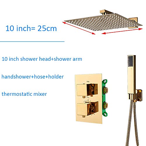 Système de douche thermostatique dorée pour éliminer les variations d'eau - 3