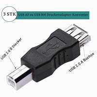 Greluma 3 STK USB 2.0 A-Buchse auf USB B-Drucker-Stecker-Adapter-Konverter – Ansicht 2