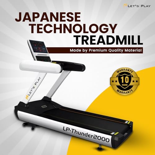 Image of Toning Let'S Playlp-Thunder 2000 Commercial Treadmill I 20Level Advanced Auto Incline I 8 Hp Peak Powerful Motor I Comprehensive Fitness Tracking I 220 Kg Max User Weight Treadmill,Black And White