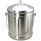 Natural Home Stainless Steel Compost Bin, 1.8-Gallon, Stainless Steel